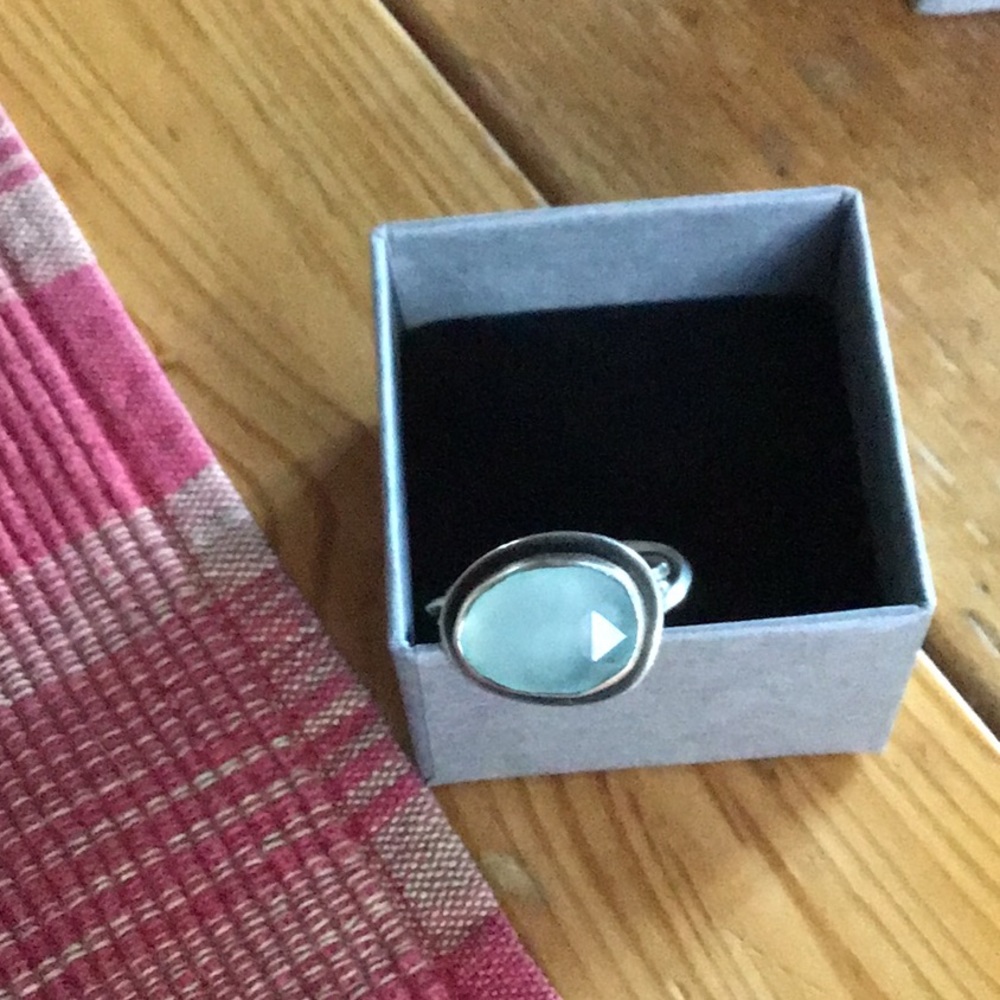 Aqua Chalcedony sterling silver ring